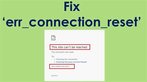 How To Fix Err Connection Reset In Google Chrome Youtube