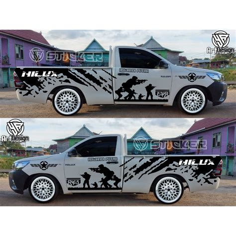 Jual Cutting Sticker Full Set Mobil Hilux Triton Ranger Strada Singel