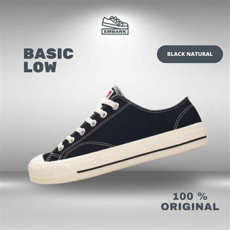 Jual Ventela Basic Low Black Natural Original Shopee Indonesia