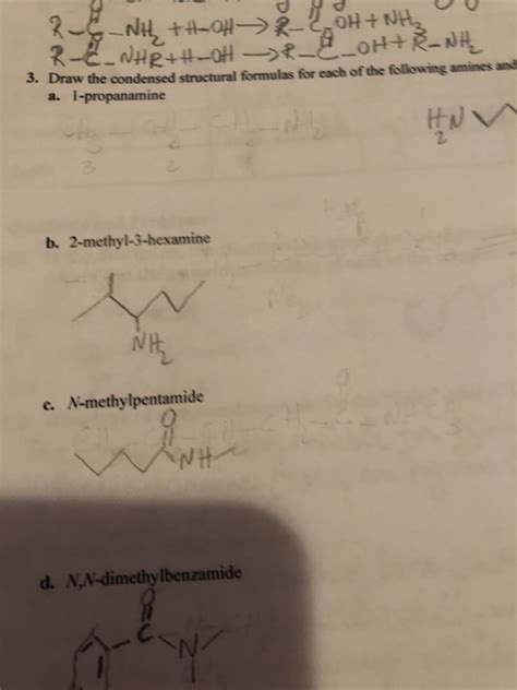 Solved Draw The Condensed Structural Formulas For Each Chegg