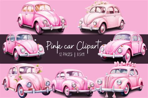 Pink Car Clipart Graphic by Craft Studios · Creative Fabrica