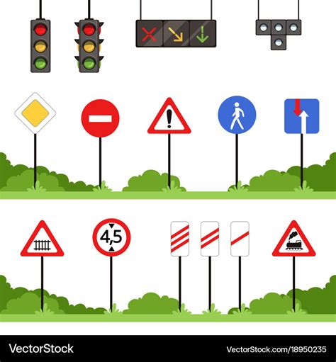 Road Signs Set Various Traffic Sign Royalty Free Vector