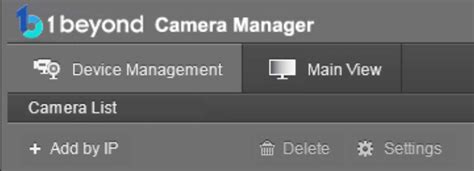 Configuration Via The 1 Beyond Camera Manager Iv Cama3 20 N W 1b Iv