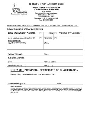 Fillable Online Application Form Jp Pdf The City Of Stratford