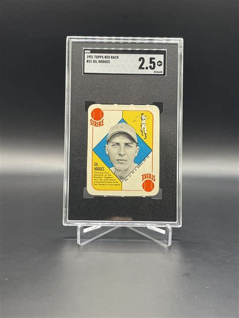 Topps Red Back Gil Hodges Sgc Brooklyn Dodgers Ebay