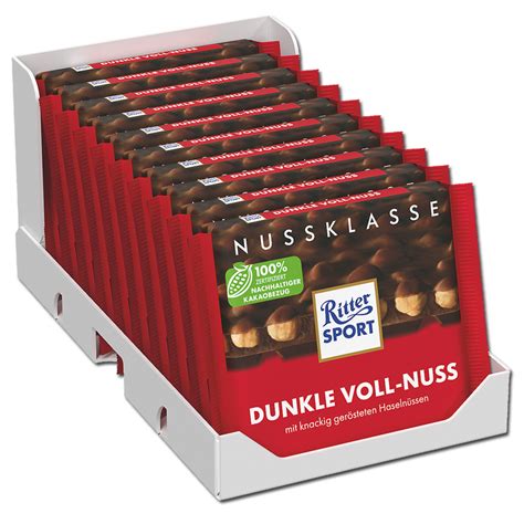 Ritter Sport Dunkle Voll Nuss Schokolade Tafeln Je G