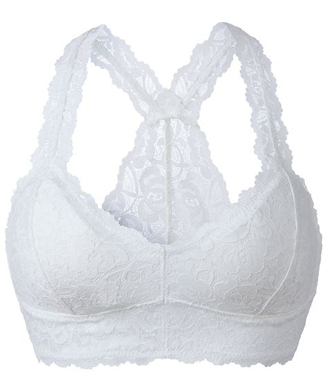 Yianna Women Floral Lace Bralette Padded Breathable Sexy Racerback Lace Bra Elegantress