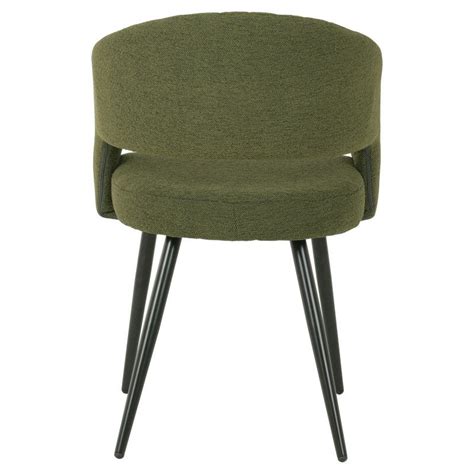 Raleigh Boucle Fabric Carver Dining Chair Olive