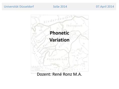 Ppt Phonetic Variation Dozent Ren Ronz M A Powerpoint Presentation