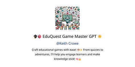 🎓🎲 Eduquest Game Master Gpt 🌟 Gpts Features And Functions Examples And