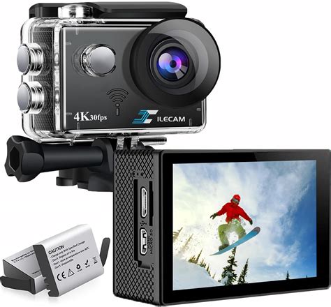 Xilecam Camera Sport 4K 30FPS WiFi Caméras étanches 131 Pieds 170