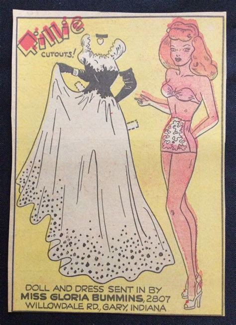 Tillie The Toiler Sunday Funnies Paper Doll 1940s Uncut Newspaper