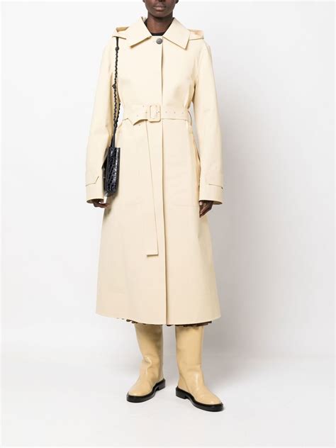 Jil Sander Hooded Cotton Trench Coat Neutrals Farfetch