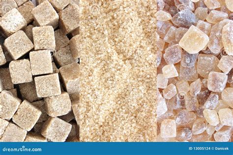 Cane Sugar Three Types Collage Stock Photo Image Of Cube