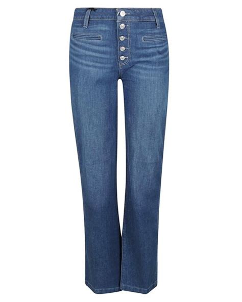 Paige Denim Leenah Exposed Button Jeans In Denim Blue Blue Lyst