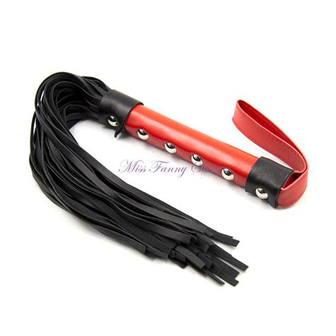 Sex Toys For Couple Adult Game Sexy Whip Pu Leather Flirt Toys Black Lash Red Handle Erotic Toy