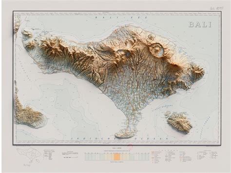 Bali indonesia Topographic Map 1935 Shaded Relief Map - Etsy