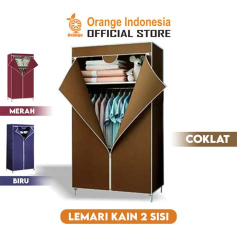 Jual Lemari Pakaian Kain 2 Sisi Lemari Baju Portable Serbaguna Lemari