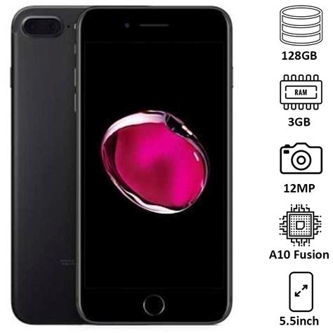 Apple iPhone 7 Plus, 128GB, 3GB RAM, 5.5inch, Black (Grade B Refurbished)