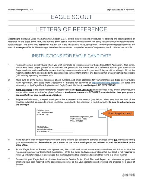 Free Printable Eagle Scout Recommendation Letter Templates [pdf]