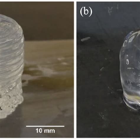 Printed Uncured Spe Hydrogel Structures A Printed Cylinder B