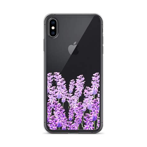 Purple Lavender Iphone 12 Case Flowers Floral Clear Etsy