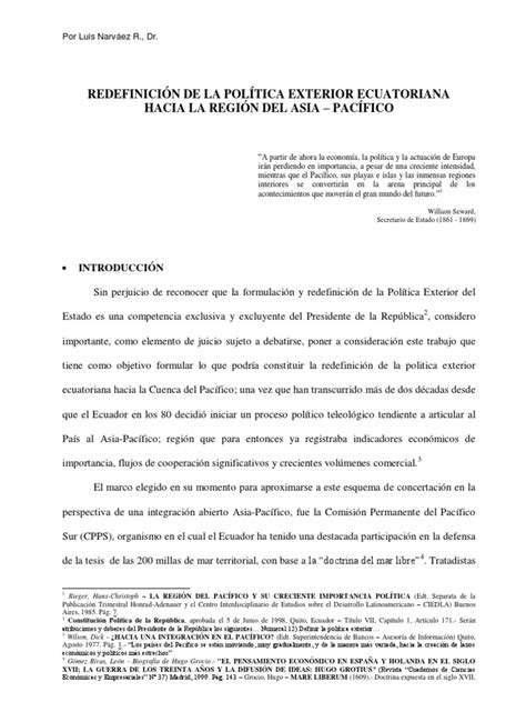 Redefinición De La Política Exterior Hacia La Cuenca Del Pacífico Pdf