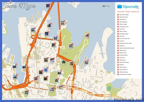 Sydney Map Tourist Attractions - ToursMaps.com