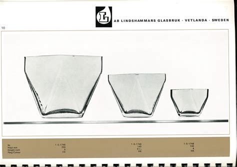 Lindshammar S Swedish Glass Catalogue Page Glass Encyclopaedia