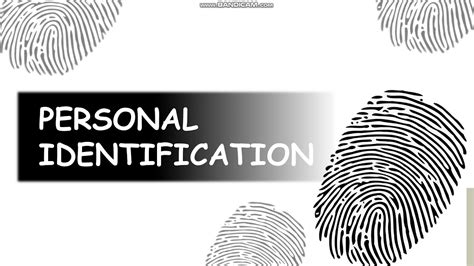 PERSONAL IDENTIFICATION Methods Of Personal Identification YouTube