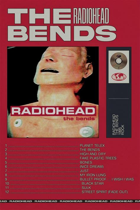 Radiohead The Bends Tags The Bends Radiohead Retro Poster Graphic