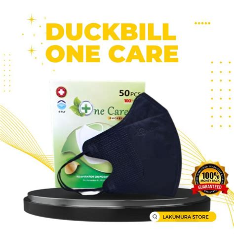 Jual Masker Duckbill One Care Hitam Ply Disposable Face Mask Isi