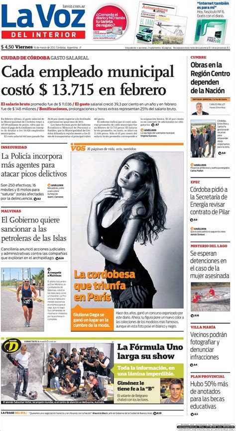 Periódico La Voz Del Interior Argentina Periódicos De Argentina