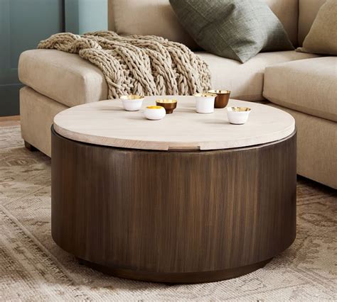 Gilman 30" Round Storage Coffee Table | Pottery Barn