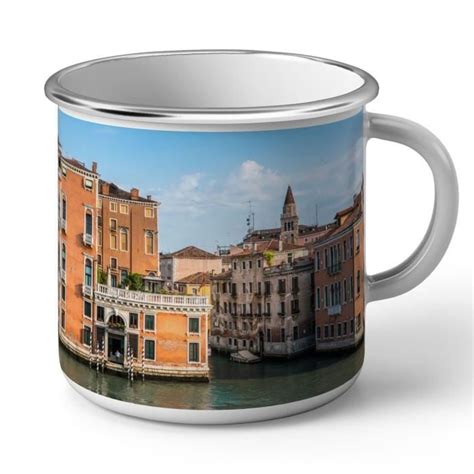 Mug en Métal Emaillé Vue de Venise Palais sur Canal Grande Paysage