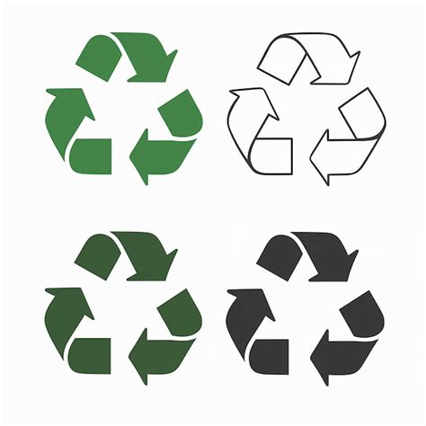 Premium Vector | Four recycling symbols