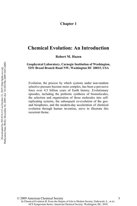 (PDF) Chemical Evolution: An Introduction