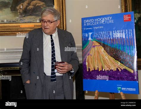 British Artist David Hockney Poses For The Photographers During A Press