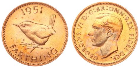 Großbritannien Farthing 1951 Georg VI prägefrisch MA Shops