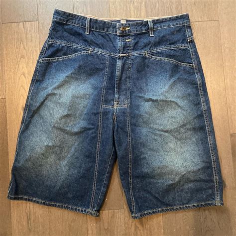 Le Jean De Marithe Francois Girbaud Men S Blue And Navy Shorts Depop