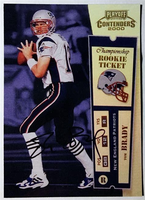 Playoff Contenders Tom Brady Rookie Ticket Facsimile Etsy