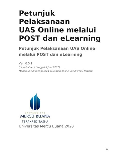 Docx Issued Bybop Mercubuana Ac Id Petunjuk Uas Online