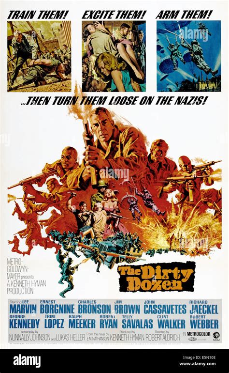 The Dirty Dozen Center Lee Marvin On Poster Art 1967 Stock Photo Alamy