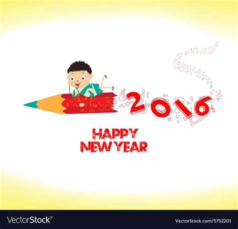 Happy new year 2016 welcome to school Royalty Free Vector