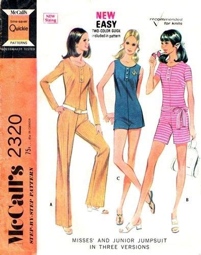 McCall S 2320 Awesome Jumpsuit In Three Lengths 1970 18th Century