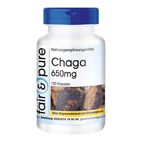 Fair Pure Chaga 650mg Capsule Inonotus Obliquus Vegan 120