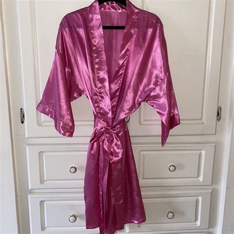 Hot Pink Satin Robe Worn Once Depop