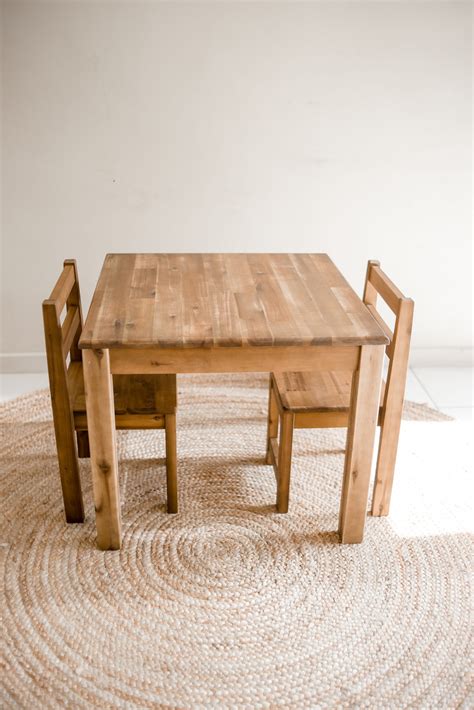 Hardwood Table with 2 Standard Chairs - QFurniture 