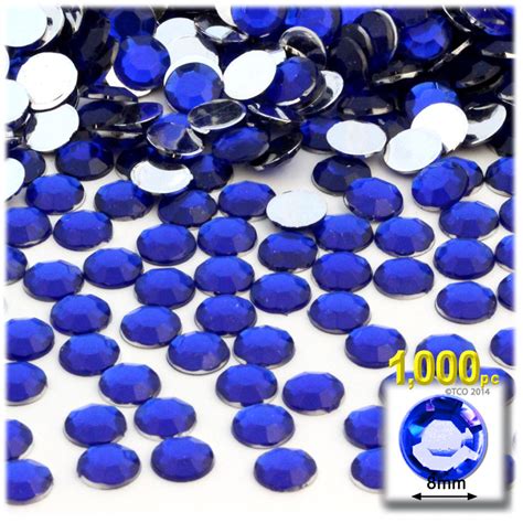 Rhinestones Flatback Round 8mm 1 000 Pc Royal Blue Crafts