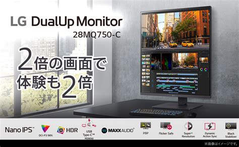 Amazon.co.jp: LG Dual Up Monitor 28MQ750-C 27.6 inch / 16:18 SDQHD ...
